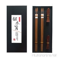 UXUAN 2 Pairs Natural Bamboo Chopsticks Reusable and 2 Pcs Wooden Holders Japanese Style with Case - B079BJV92T